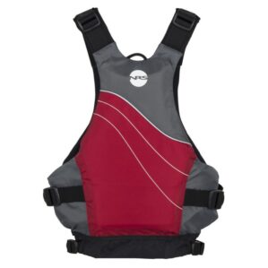 NRS Vapor life jacket back in red.