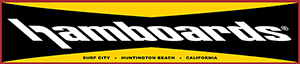 Hamboards yellow, black, and white logo.
