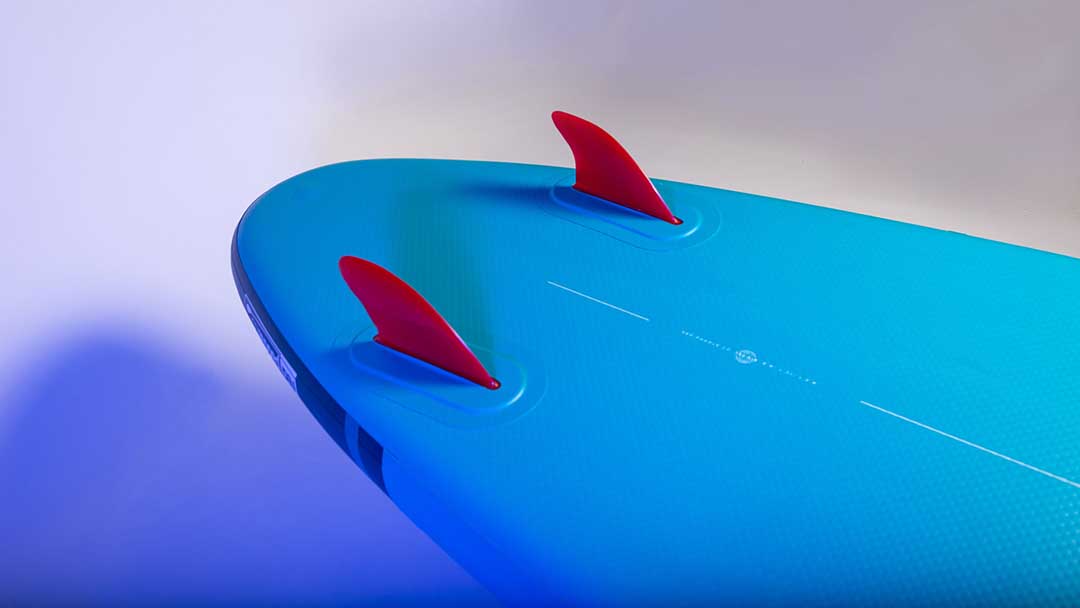 Red Ride dual soft flex fins on the new 2021 SUPs.