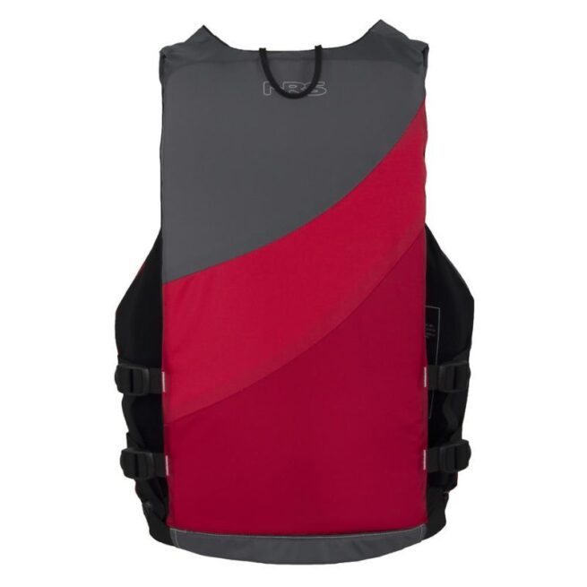 NRS Crew life jacket back in red. and gray