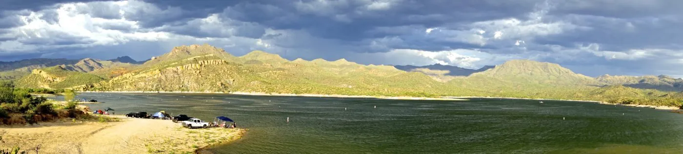 Lake shoreline at Firemans Cove Lake Pleasant.