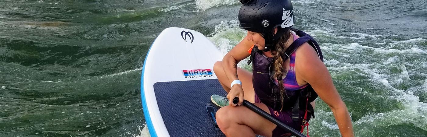 Brittany Parker on the Badfish SUP at Paddle Sports Retailer