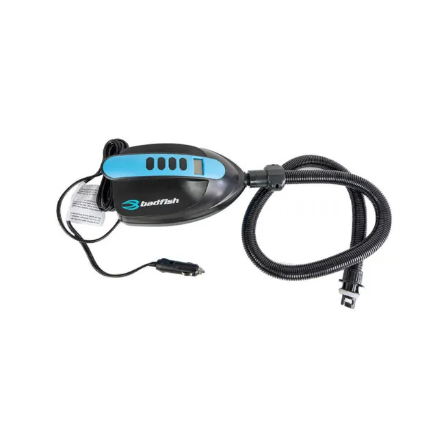 Badfish SUP 12v inflatable paddleboard pump at Riverbound Sports.