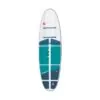 Red Paddle 9'6" Compact paddle board. White with blue and teal accent colors. Available at Riverbound Sports store in Tempe, Arizona.