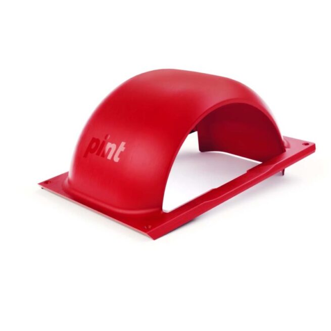 Future Motion OneWheel fender in bright red.