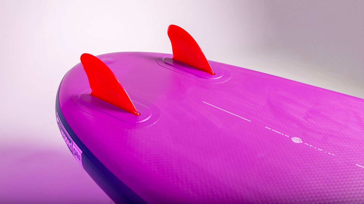 Red Ride SE dual soft flex fins on the new 2021 SUPs.