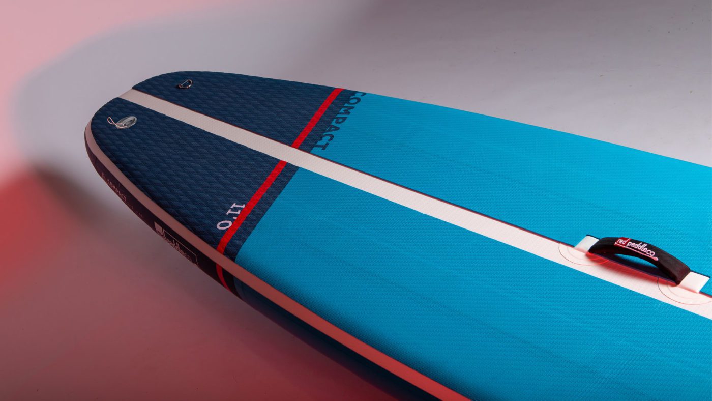 Deck pad and tail view of the Red Paddle Co 11'0" Compact available at Riverbound Sports.in Arizona.