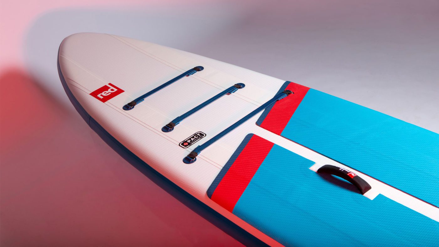 The Red Paddle Compact 11'0" paddle board deck and bungee.