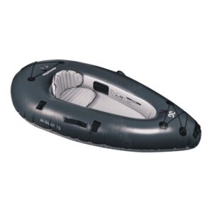 The Aquaglide ultralight Angler 75 kayak top angle view.