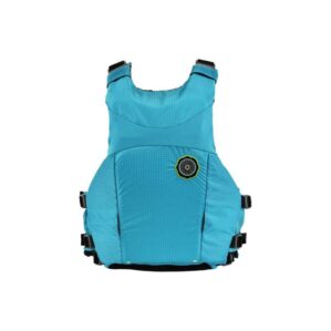 The Astral Layla life jacket back view in glacier blue color. Available at Riverbound Sports in Tempe, Arizona.