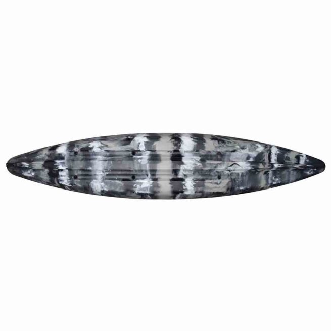 Seastream Openwater kayak in urban camo color bottom view.