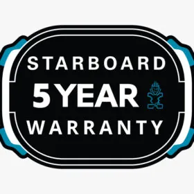 Starboard 5-year warranty logo with blue accents.