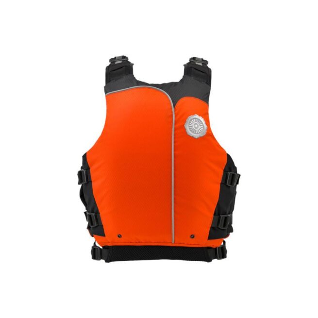 The Astral Ceiba PFD back in color fire orange. Available at Riverbound Sports in Tempe, Arizona.