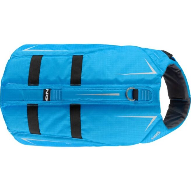 NRS K9 Dog Life Jacket top view in Teal. Available at Riverbound Sports in Tempe, Arizona.