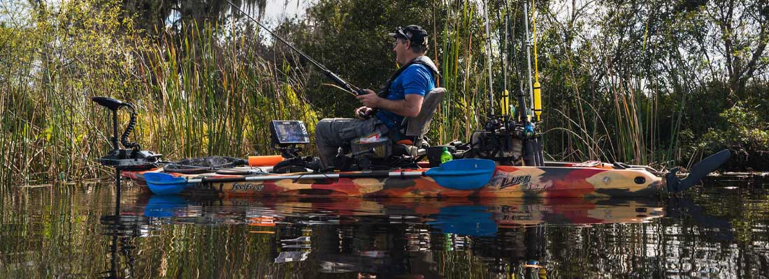 The Feelfree Lure fishing kayak in action. Authorized Feelfree Dealer, Riverbound Sports in Tempe, Arizona.