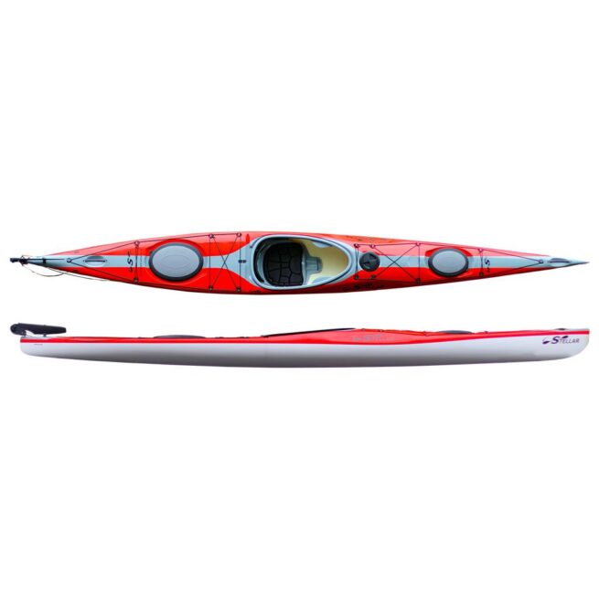 Red Stellar S16 G2 Touring Kayak. Riverbound is a Stellar Kayak authorized retailer in Tempe, Arizona.