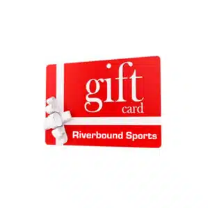 Riverbound Sports gift card in red and white.