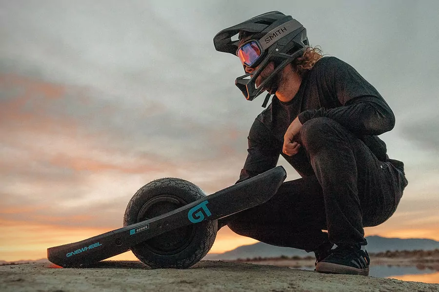 OneWheel GTS at Sunset. Available at Future Motion authorized OneWheel dealer, Riverbound Sports in Tempe, Arizona.