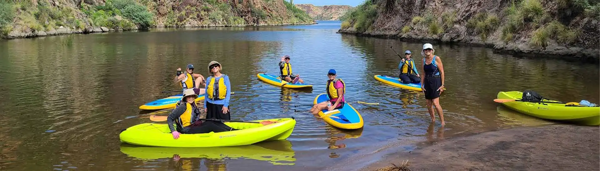 Paddleboard and kayak rentals at Willow Springs on Saguaro Lake. Riverbound Sports Paddle Company Rentals.