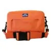 Orange waterproof belt bag for aquatic activities.