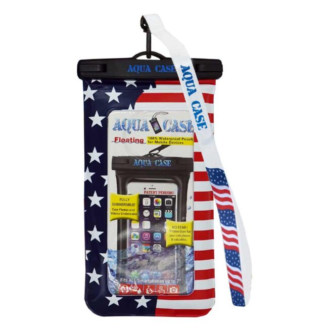 American flag waterproof floating smartphone pouch.