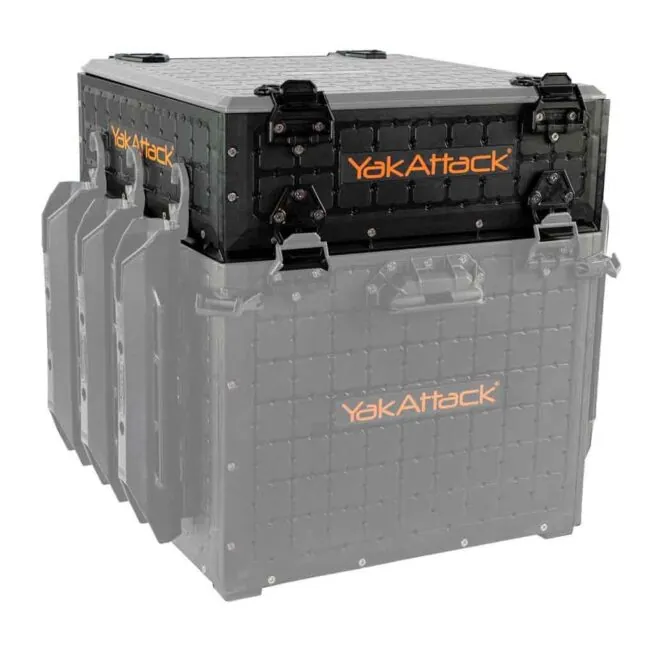 YakAttack rugged 16 x 16 ShortStak upgrade storage box stacked on the BlackPak. Available at Riverbound Sports in Tempe, Arizona.