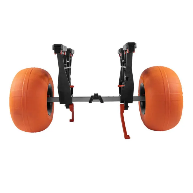 YakAttack Townstow Kayak Cart with orange pneumatic sand tires. Available at Riverbound Sports in Tempe, Arizona.