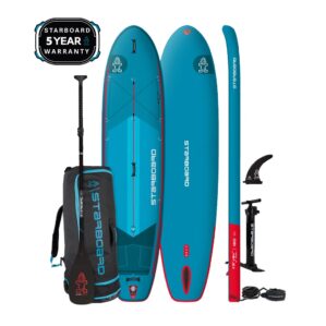 Starboard Inflatable Deluxe lite 11'2" x 31" touring SUP boards with accessories package. Available at Riverbound Sports in Tempe, Arizona.