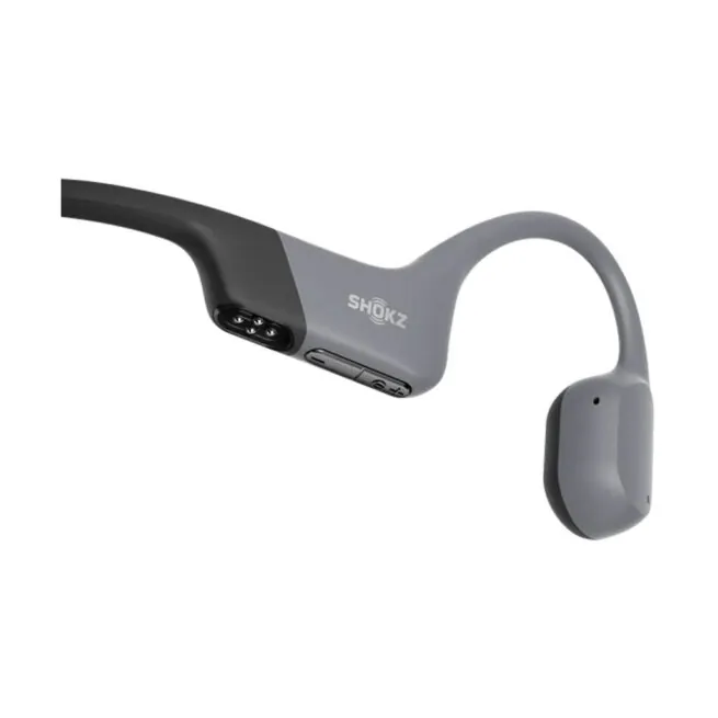 Shokz Openwater PRO waterproof grey bone conduction wireless headphones. Available at Riverbound Sports.