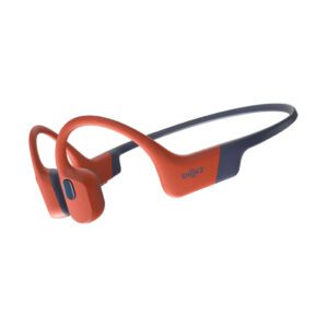 Shokz Openwater PRO waterproof red bone conduction wireless headphones. Available at Riverbound Sports.