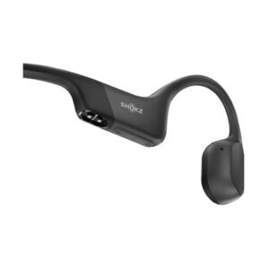 Shokz OpenRUN Black bone-conduction headphones. Available at Riverbound Sports.