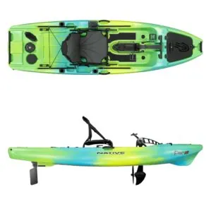 Native Watercraft SlayerMAX 10 LTE split view in sublime color at Riverbound Sports.