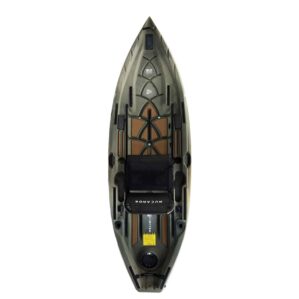 NuCanoe U10 fishing kayak in army camo color at Riverbound Sports.