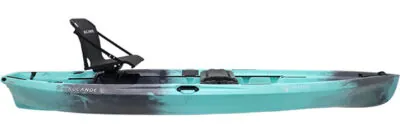 Teal NuCanoe kayak with elevated seat and pedals