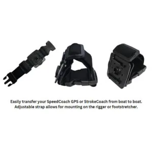 Black plastic buckle on strap mount for SpeedCoach OC2, SUP, and GPS. Available at Riverbound Sports.