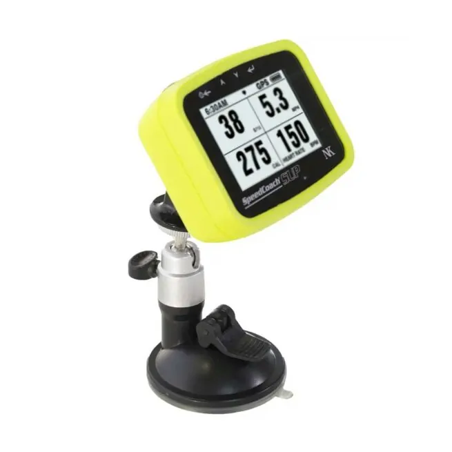 NK SpeedCoach Suction Cup Mount with yellow speedcoach. Available at Riverbound Sports.