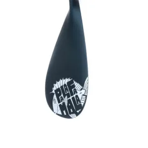 Palafamala Hybrid Double Bend Outrigger paddles blade with logo. Available at Riverbound Sports.