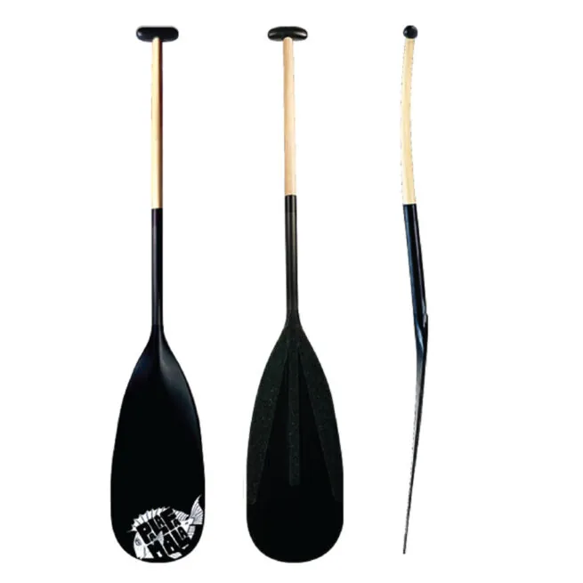 Palafamala Hybrid Steering Outrigger paddle black. Available at Riverbound Sports.