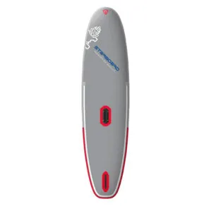 Gray and red stand-up paddleboard