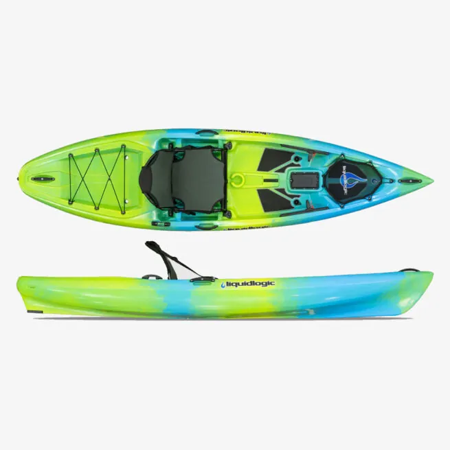 Liquidlogic Kiawah 10.5 kayak from top and side view in sublime color at Riverbound Sports.