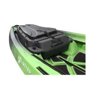 Green NuCanoe Kayak with #2400 GearPod storage for Kayaks at Riverbound Sports.