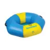 Blue and yellow Badfish branded river float tube at Riverbound Sports